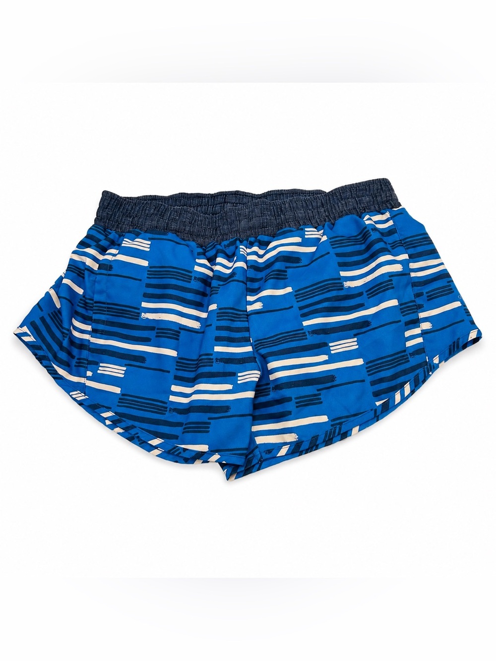 Oiselle Blue Print Lined Running Shorts Athletic blue workout Women Size 4